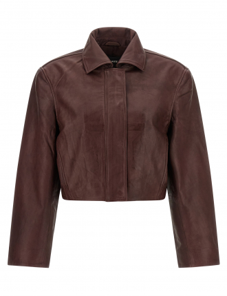 ' Boxy Square Leather' jacket