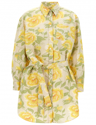 ' Peonies Kimono sleeve' dress