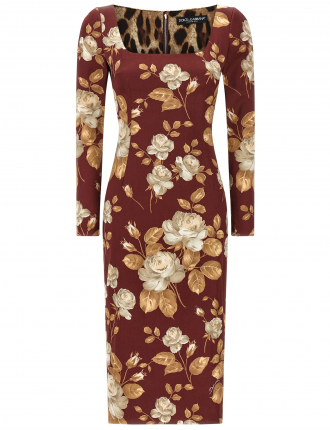  Rose print dress